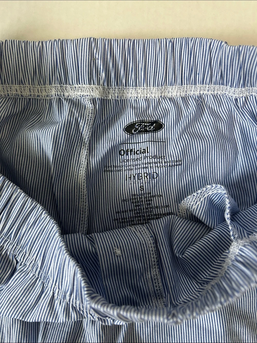 Ford Women's Blue Pinstripe Casual Lounge Shorts